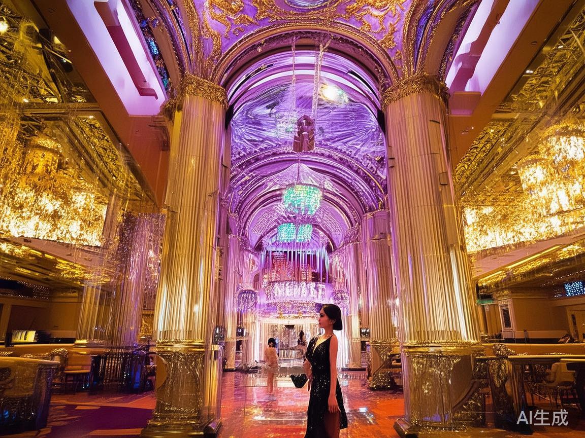 在豪华璀璨的皇家澳门赌场中，美女的身影总是令人难以